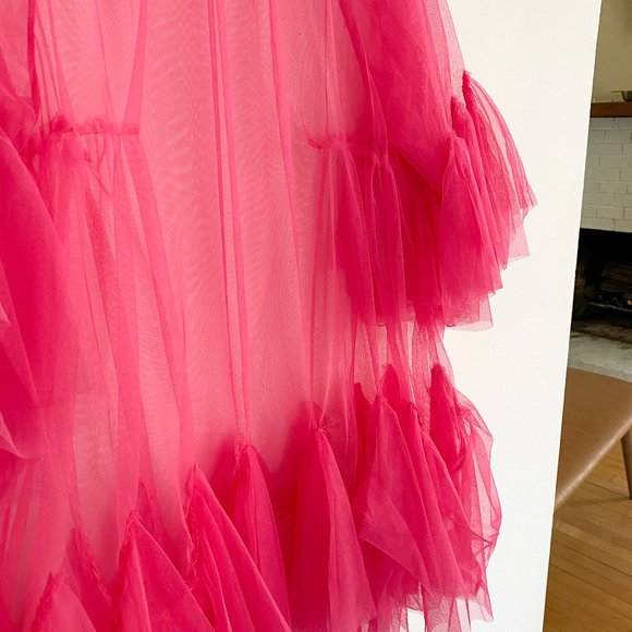 Anthropologie Maeve Bright Pink Tulle Mini Dress - Picture 3 of 8